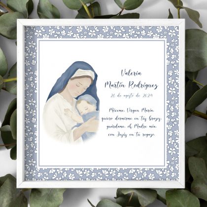 LÁMINA VIRGENCITA ESTAMPADO FLORAL