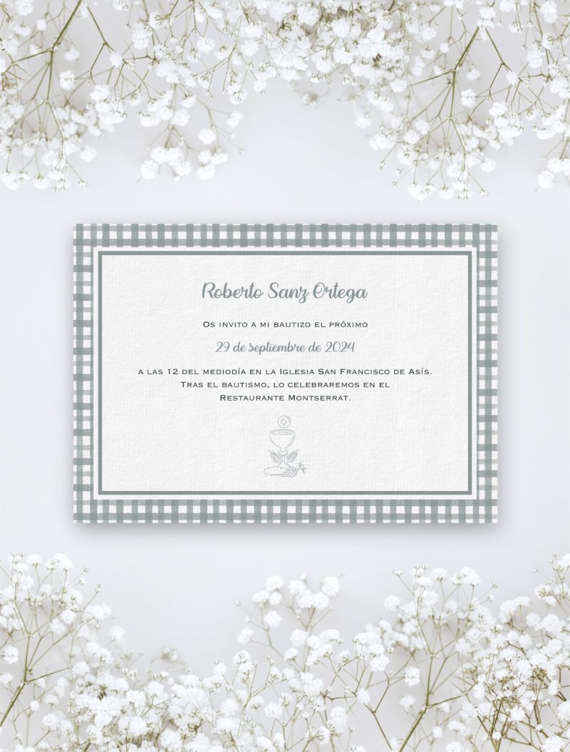 INVITACIÓN ESTAMPADO VICHY