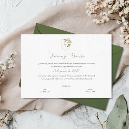 INVITACIÓN ESCUDO NARANJAS Y OLIVAS