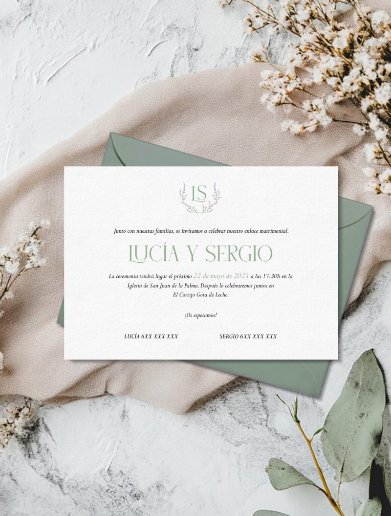 INVITACIÓN ESCUDO LAVANDA