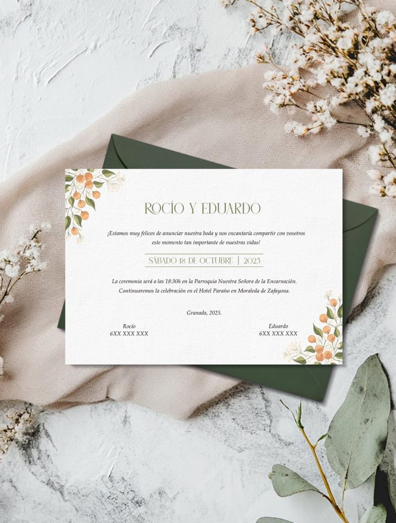 INVITACIÓN FLOR DE AZAHAR