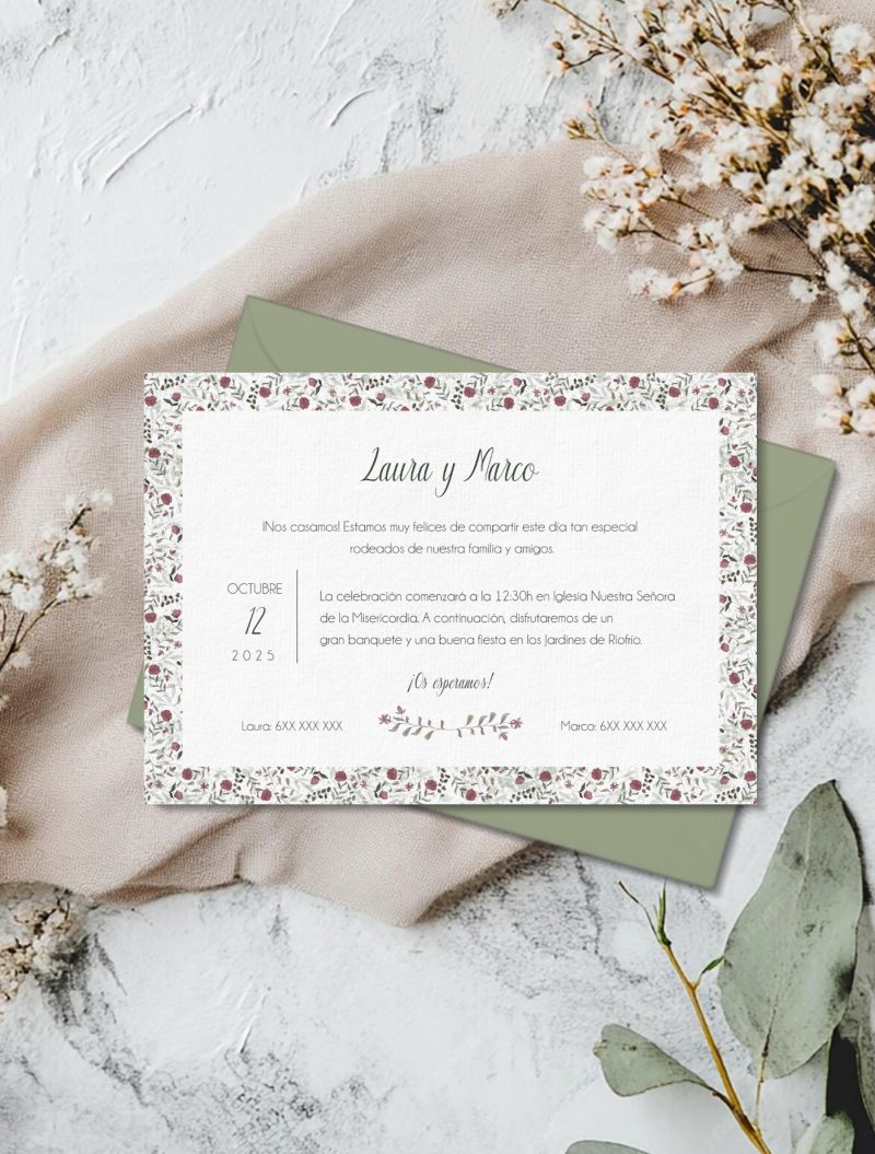 INVITACIÓN MARCO ESTAMPADO