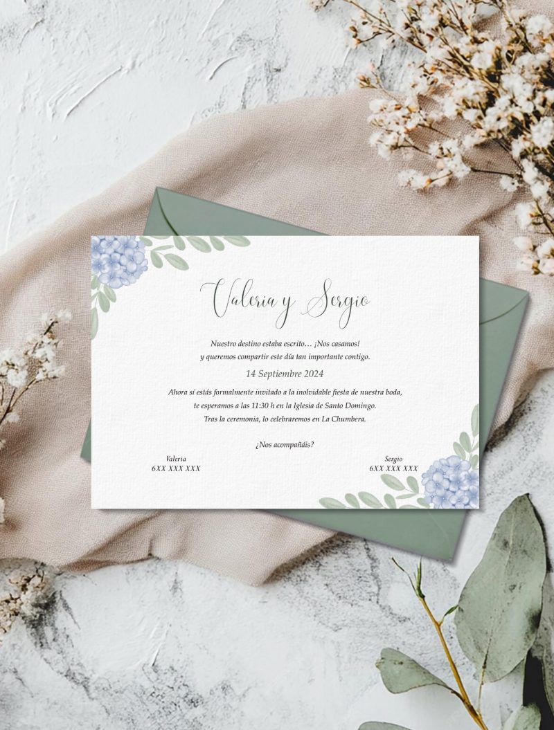 INVITACIÓN HORTENSIA