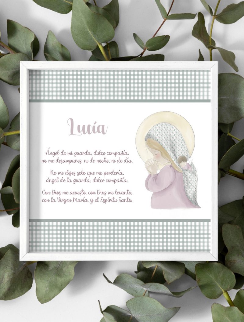 LÁMINA VIRGEN Y ÁNGEL DE LA GUARDA